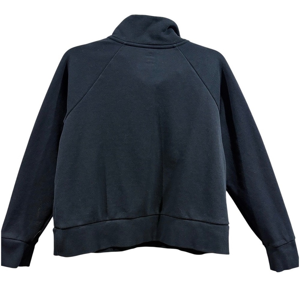 Under Armour Quarter Zip Pullover Womens Small Black Fleece Raglan Loose Fit - Picture 2 of 4
